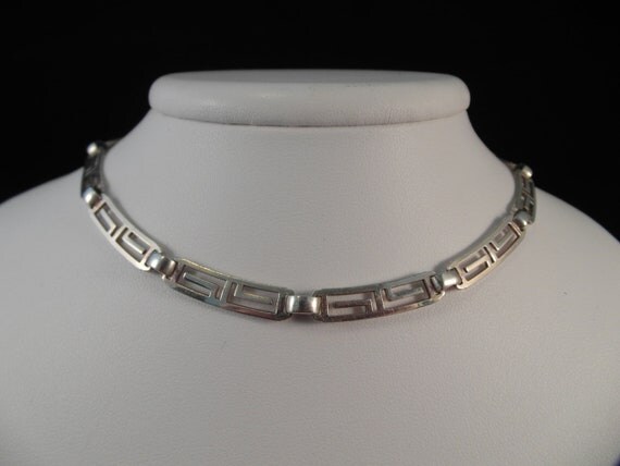 Greek Key Sterling Silver Necklace by MadJacksJewelry on Etsy