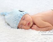 Newborn knitting baby hat,Knitting sky blue hat,Newborn baby boy knit hat,Photography prop,Christening hat,Baby soft cotton yarn - Merrieknit