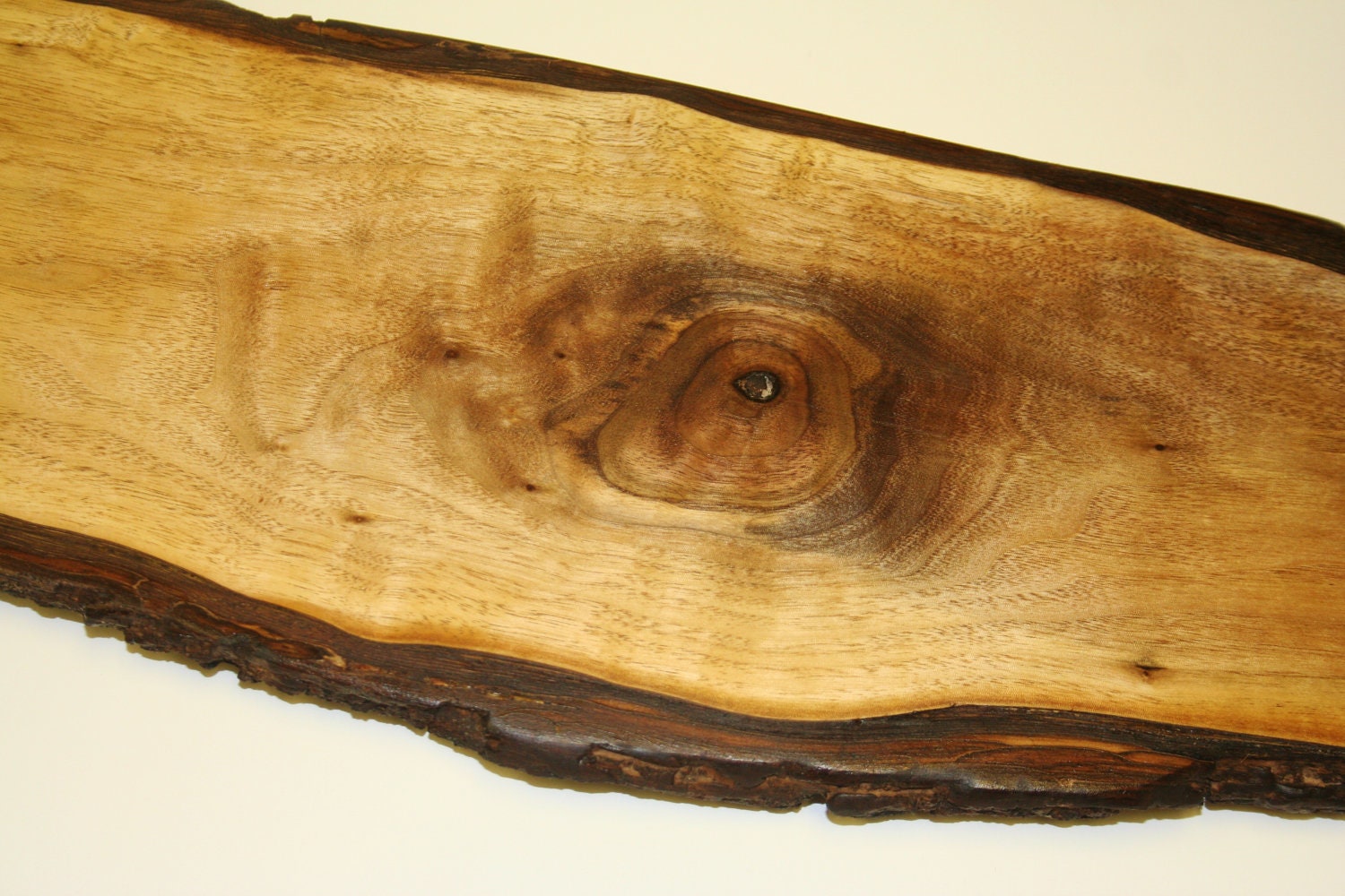 Baguette Natural Edge Black Walnut Wood Cutting Board / Rustic Buffet Serving Tray