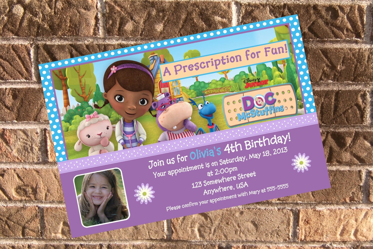 Doc McStuffins Birthday Party Photo Invitation with Free Thank You Il_170x135