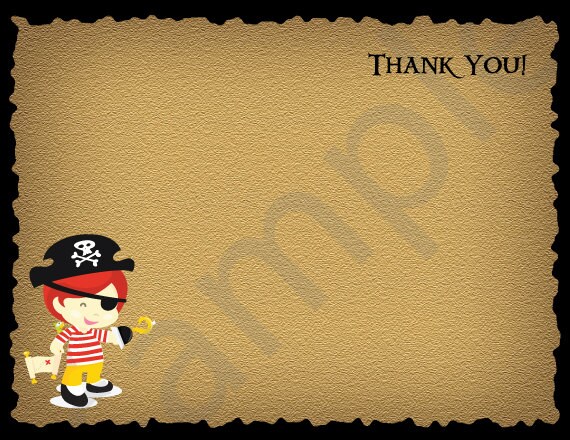 PRINTED Pirate Thank You Note Il_570xn