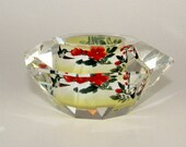 Hand Painted Crystal Candle Holder - Hummingbird Paradise-915