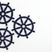 2 Vintage Navy Captains Ship Wheel Guipure Lace Appliques - Large Sew On Nautical Embellishment