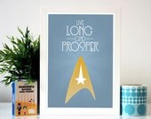 Star Trek Geek Spock Vulcan  - A4 Modern Sci Fi Print
