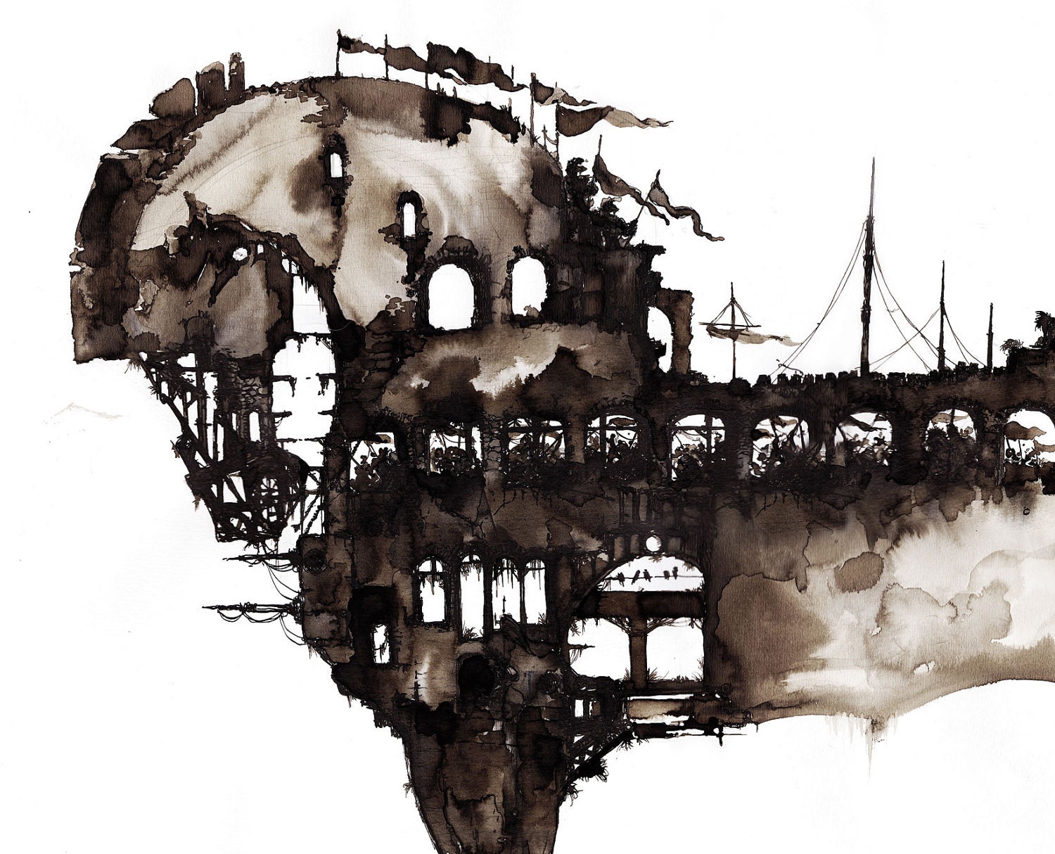 Original Painting Artwork Trojan Horse by MiguelMontalvo on Etsy