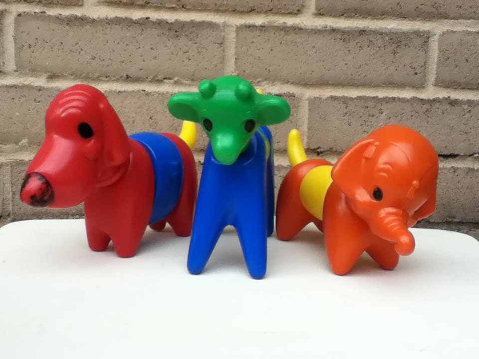 Tupperware Toy Animals Set of 3 Vintage by DeAnnasAttic on Etsy