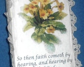 Primrose-Romans 10:17-Recycled Wood-Wall Hanging-Wall Decor for home decor-vintage look-shabby chic, antiqued houseware