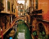 Wall Art / Photography . Venice Print . Venice Art . Italy Photograph . Boat Photograph . Valentine's Day Gift-  Bridge in Venice