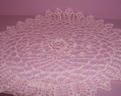 Made To Order Hand Crocheted IRISH ROSE DOILY, called Summer Blush 100% Cotton in color of your choice 15.5 x 14 inches in size