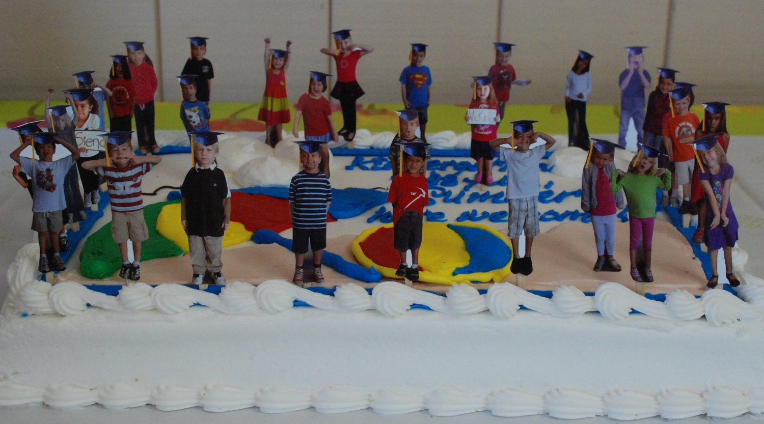 Personalized school graduation photo cupcake toppers