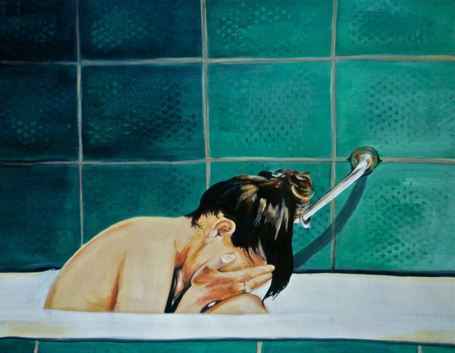 Bathtub ART PRINT Limited Edition 8x10