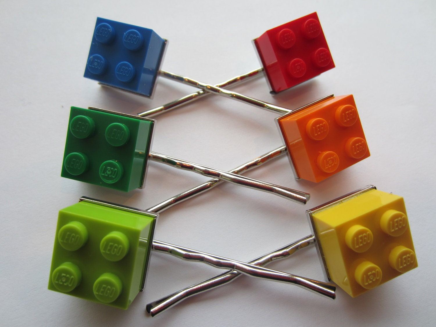 SALE...Lego Brick Bobby Pins Set of 2. Made With New Authentic Lego Bricks. Ready to give this Easter Il_170x135