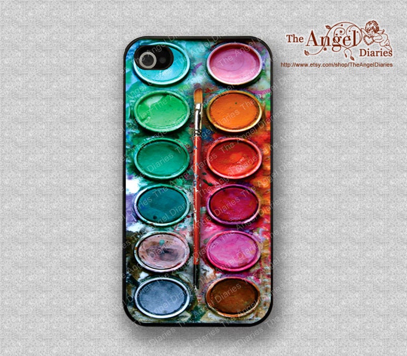 ON SALE-Water color paint set  iPhone 4 Case,Friendship iPhone 4s Case, iPhone 4 Hard Plastic Case, Personalized iPhone Case--water proof
