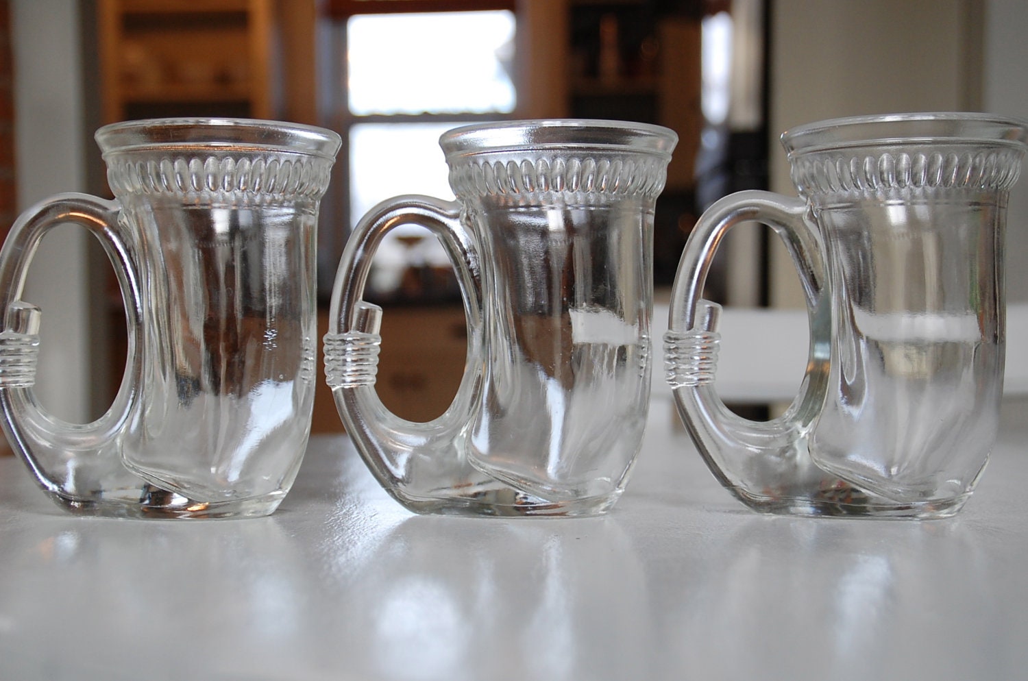 Vintage Glass Horn Beer Mugs Beer Steins Beer by BrickFarmhouse