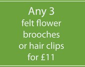 Handmade Felt Flower Brooch or Hair Clip