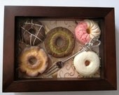 Decorative Art, Wall Art, Home Decor, Wall Decor, Mixed Media, 3D Framed Art, fake Food