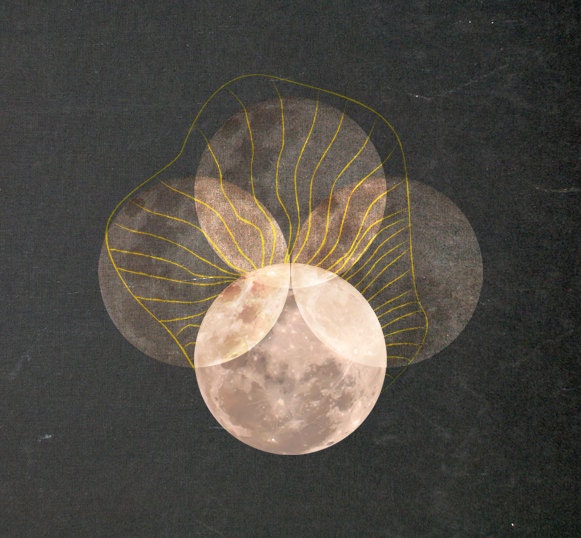 Full Moon, 12" x 8" Digital Illustration, Fine Art Print, Poster, 005 - ThePixelFiles