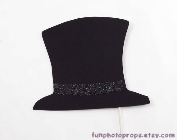 Photo Booth Prop - Black hat - Photobooth Prop Il_570xn
