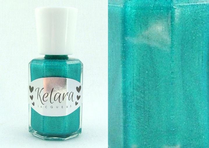 Uranus Full Size Nail Polish - Blue Green Shimmer with Holographic Glitter