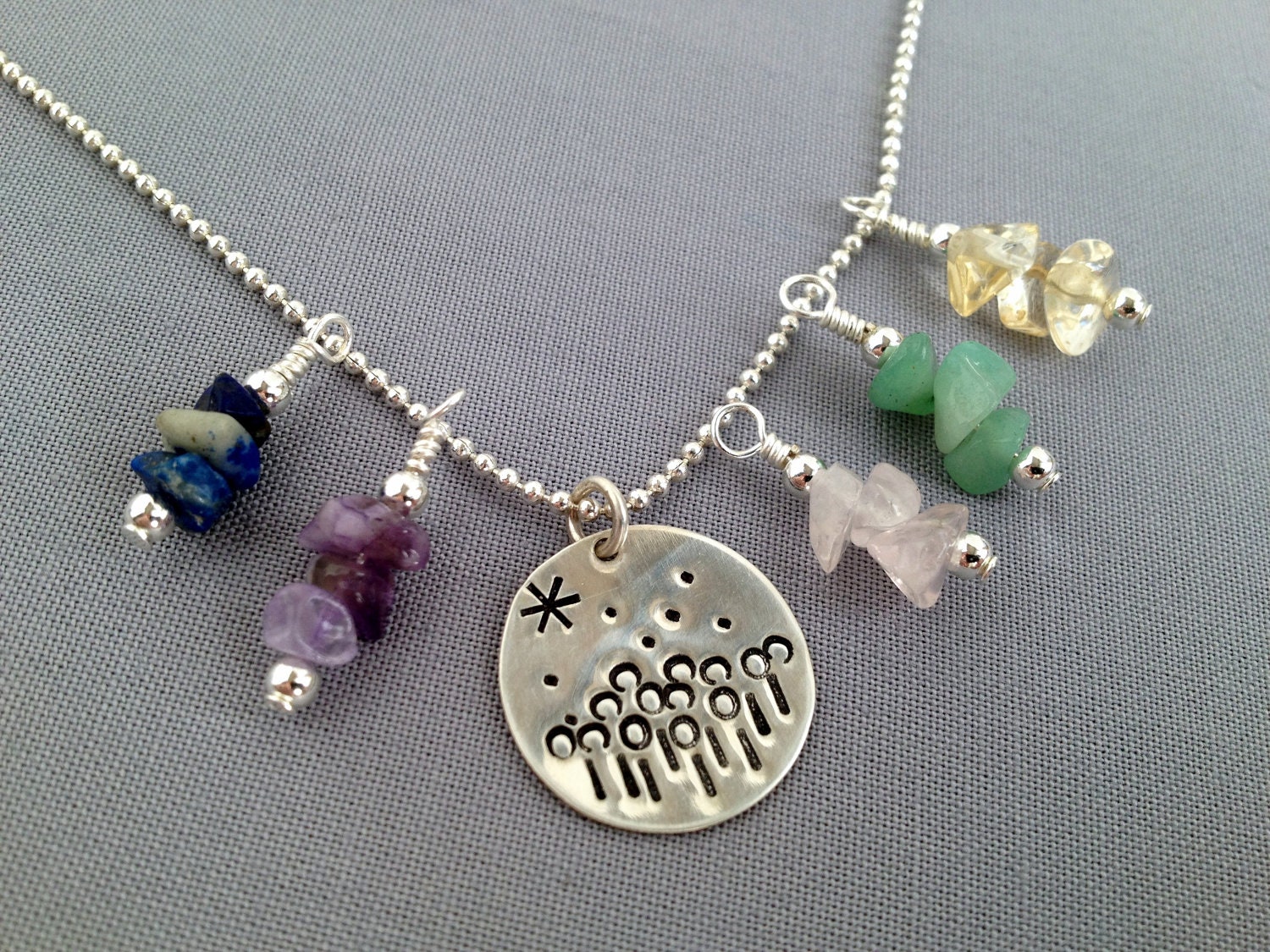 Add 1 Charm to your Custom Necklace, Pink Rose Quartz, Yellow Gold Citrine, Sea Green Aventurine, Purple Amethyst, Blue Lapis Lazuli
