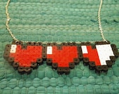Heart Meter Perler Necklace - Legend of Zelda