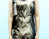 Cat lady T-Shirt , Black T-Shirt , clothing , Women T-Shirt , Animal T Shirts,tank top,dress short,t shirt Size M