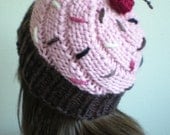 Pink chocolate cupcake hat