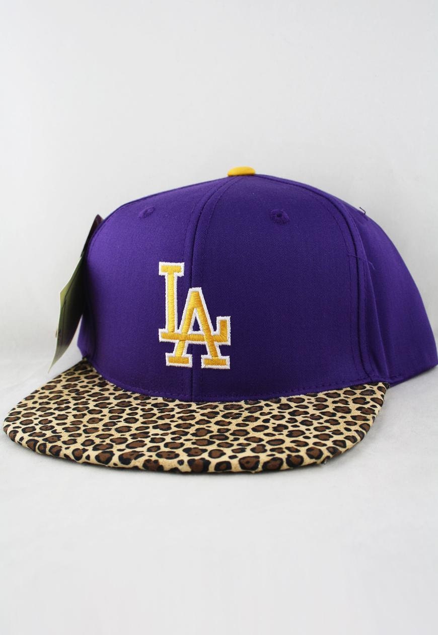 Custom LA Dodgers Leopard Print Snapback Hat
