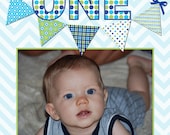 The Big One 1st Birthday Invitation Blue and Green - Printable Il_170x135