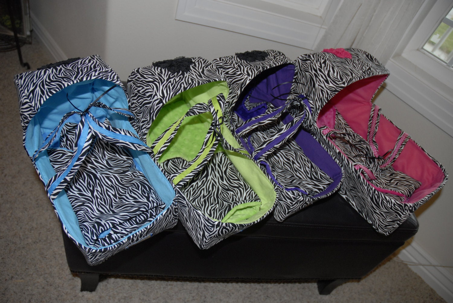 CUSTOM ORDER 19 ,16,13 and 10 inch toy doll bed carrier.  Fits up to a 19 inch doll.  Also fits the American Girl Doll.
