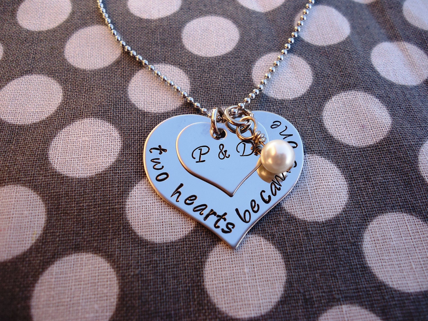 Personalized Heart Necklace - Hand Stamped Stainless Steel SHIPPED in 10-14 Days SHIPPING TIME 3-5 Days