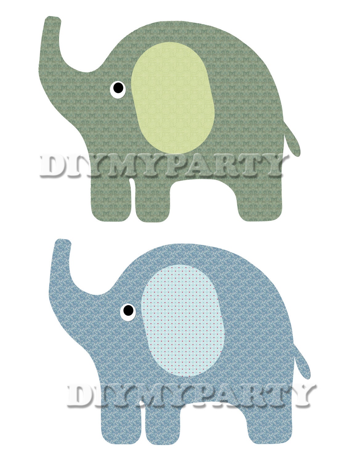 40% OFF Sale Printable party decor elephant Clip Art Elephant clipart birthday decoration pdf file digital birthday party scrapbooking (212)
