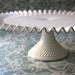 Milk Glass Cake Stand / Fenton Hobnail Cake Stand / Vintage Wedding Cake Pedestal / White Cake Plate Ruffle Cake Stand / MilkGlass Cakestand