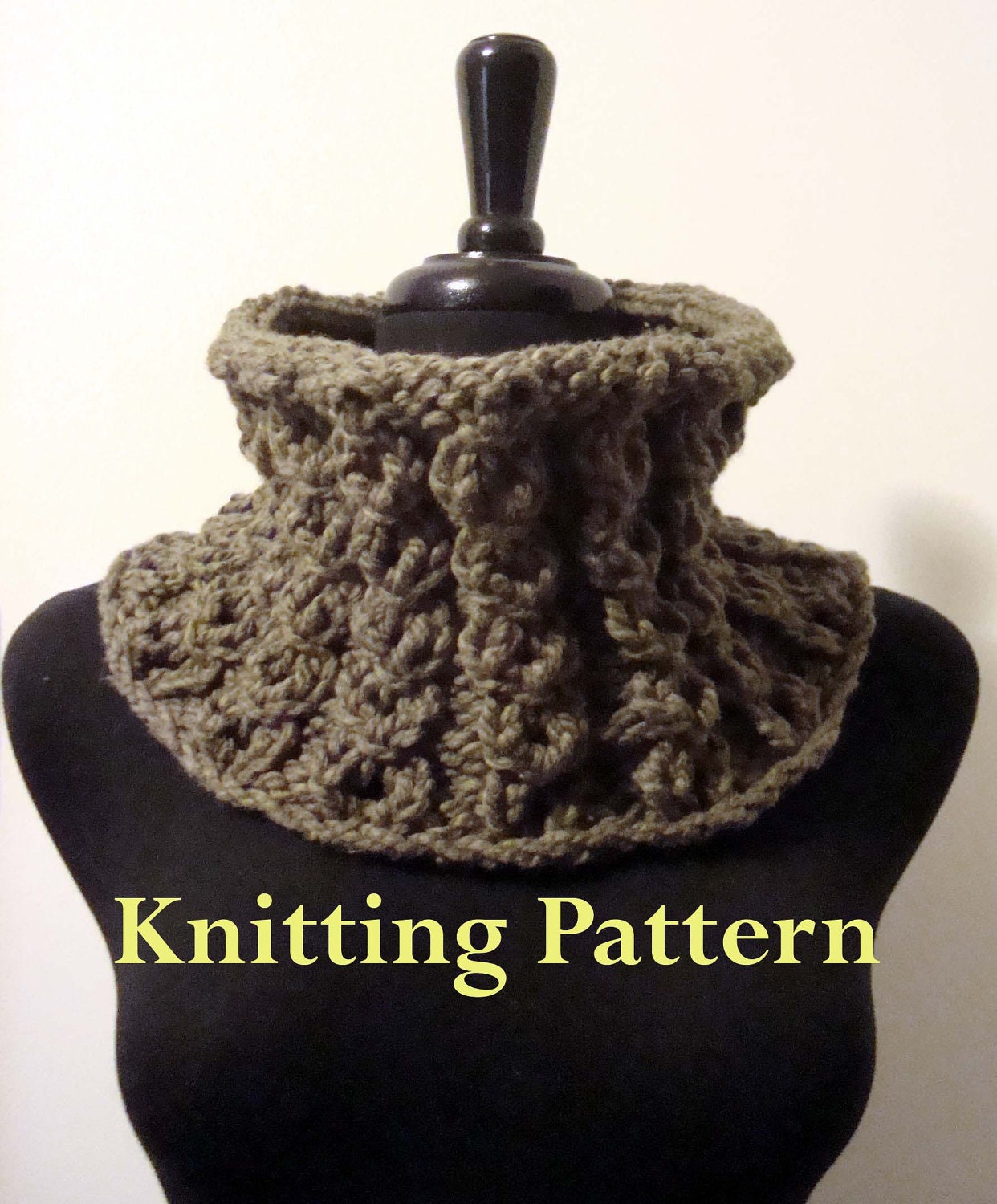 Knitting Pattern for Mock Cable Cowl, PDF File Instant Download