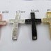 top quality sideway cross metal spacer silver gold balck mixed crystal rhinestone jewelry beads focal ring 35x55mm 30pcs