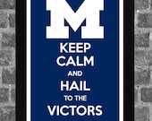 Keep Calm Michigan Wolverines NCAA Print Art 11x17