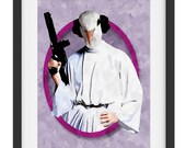 30% OFF TODAY Geekery Star Wars girl Princess Leia Dove art print 1808PT