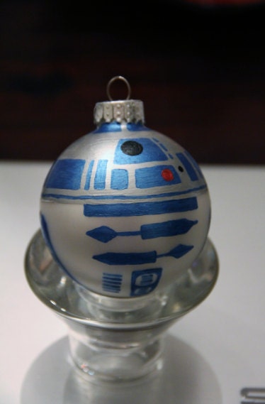 R2-D2 Hand-painted Glass Christmas Ornament