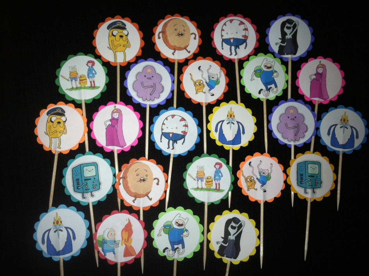 24 Adventure Time Inspired Cupcake Toppers Birthday Party