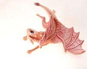 Little Dragon cute figurine, fantasy pale pink art sculpture handmade - magic gift