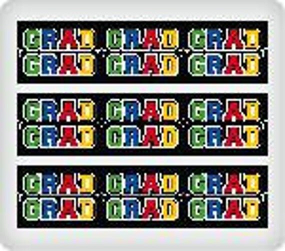 GRAD PARTY - Bright Borders Edible Image Cake Topper Il_570xn