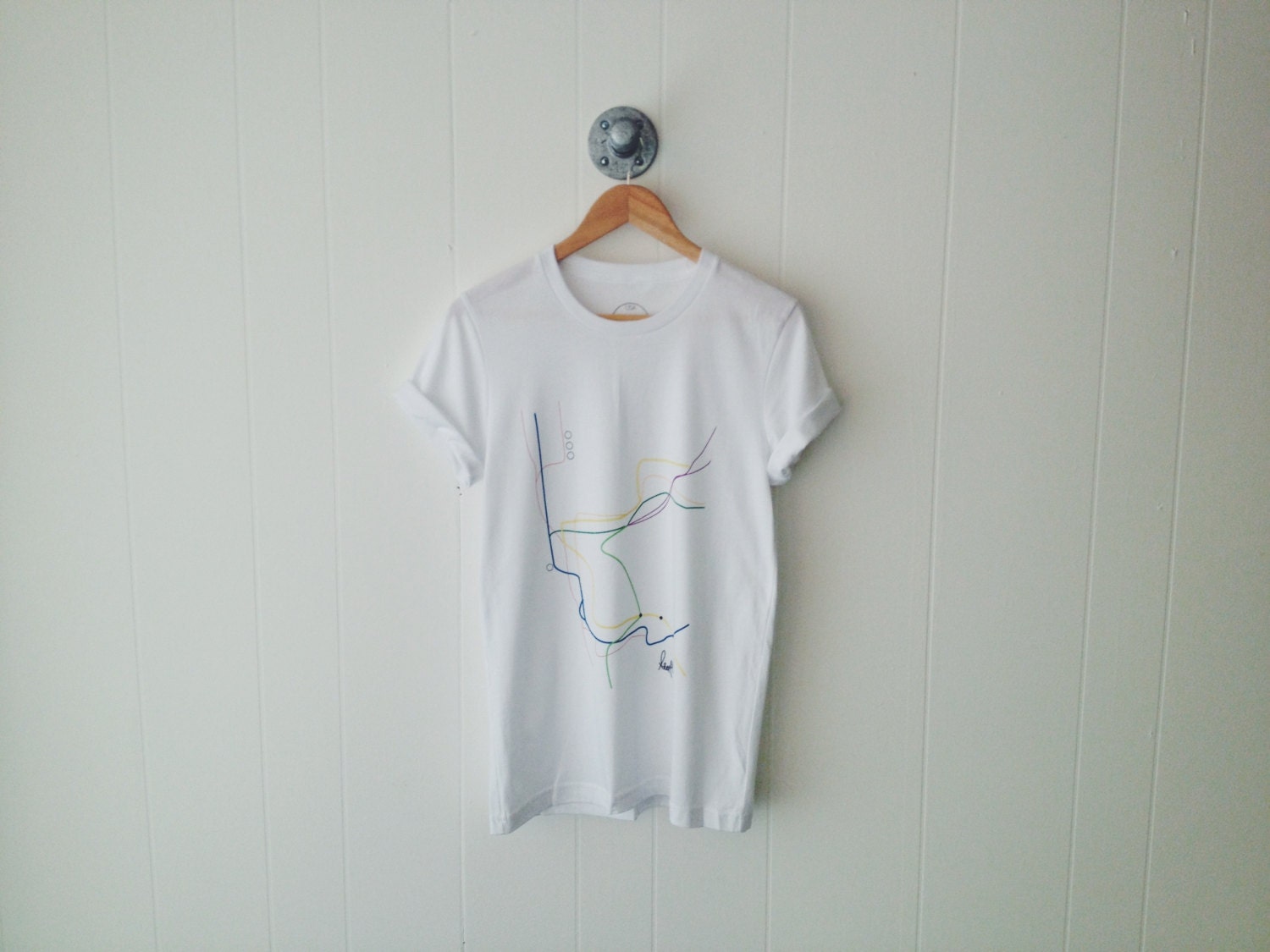 SALE, Ready to Ship, Subway Veins T-Shirt, Screen Print tee, Handmade t-shirt, Clothing, Shirts, NEED NY Collection, New York City T-Shirt