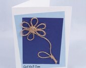 ON SALE Handmade "Get Well Soon" greeting card with lovely handmade flower