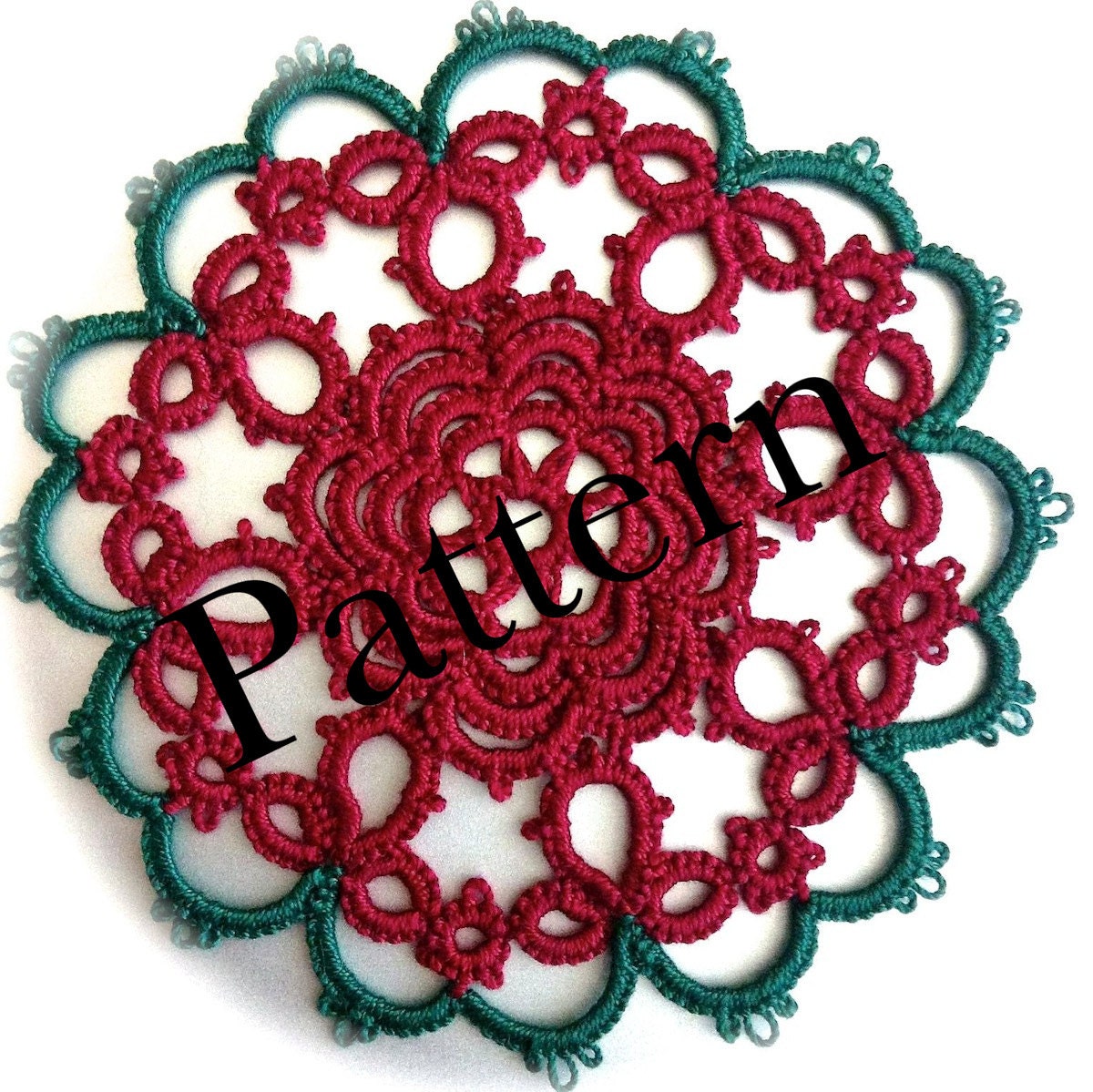 PDF Tatting Pattern - Christmas Rose Motif or Ornament