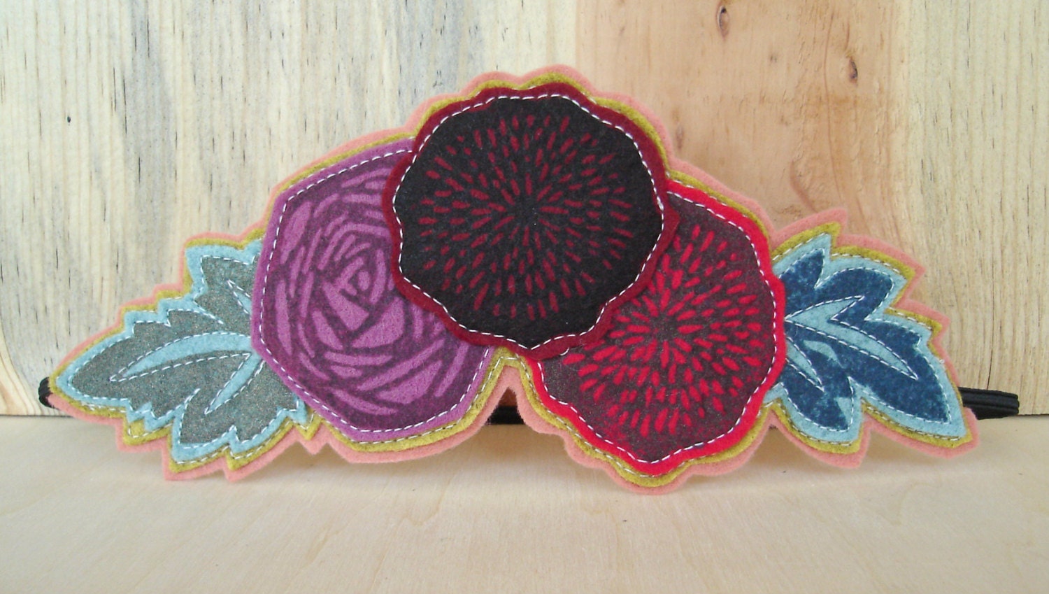 Hand Printed Floral Headband