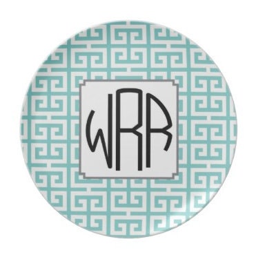 NEW Melamine Plate Monogrammed and Designed by conniption Prints-Design your style