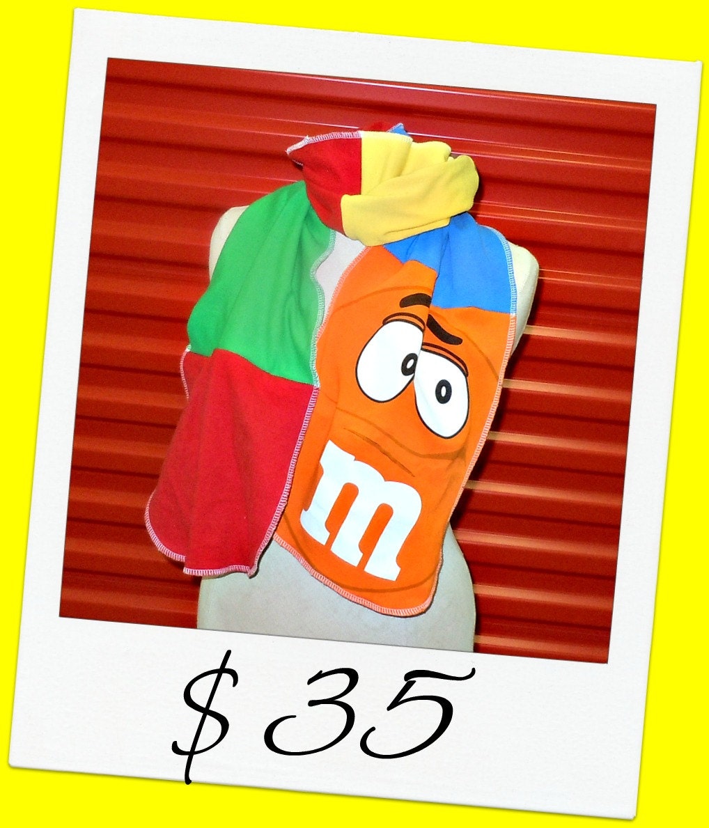 M&M Scarf Recycled Tshirts Unisex Great gift Red Blue Green Yellow Orange