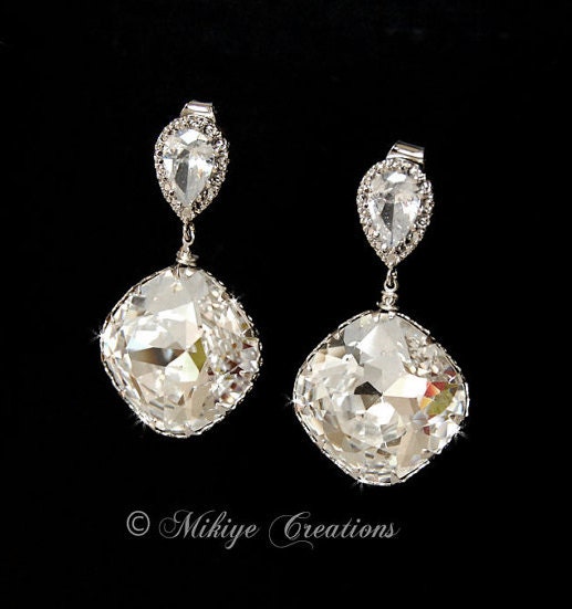 Wedding Accessories, Wedding Jewelry, Bridal Accessories - Cordelia - Large Bridal Chandelier Swarovski Crystal Cubic Zirconia