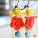 Red and Turquoise Dangle Earrings