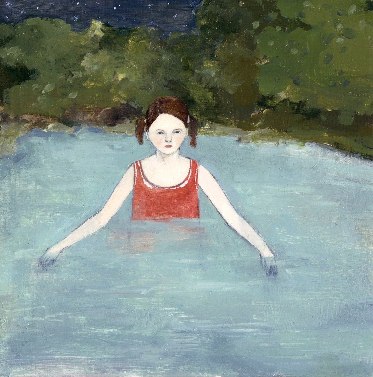 natalie searched the waters for answers - print of original oil painting